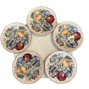 Napa Valley Noble Excellence Fruit Motif Plates Set of 5 9 Inch